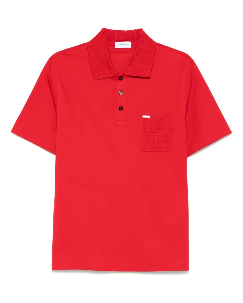 Ferragamo Poloshirt mit Jacquard-Detail - Rot Rot
