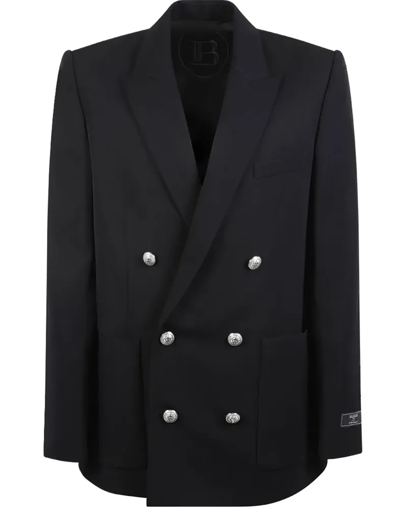 Balmain Doppelreihiges Sakko - Schwarz Schwarz