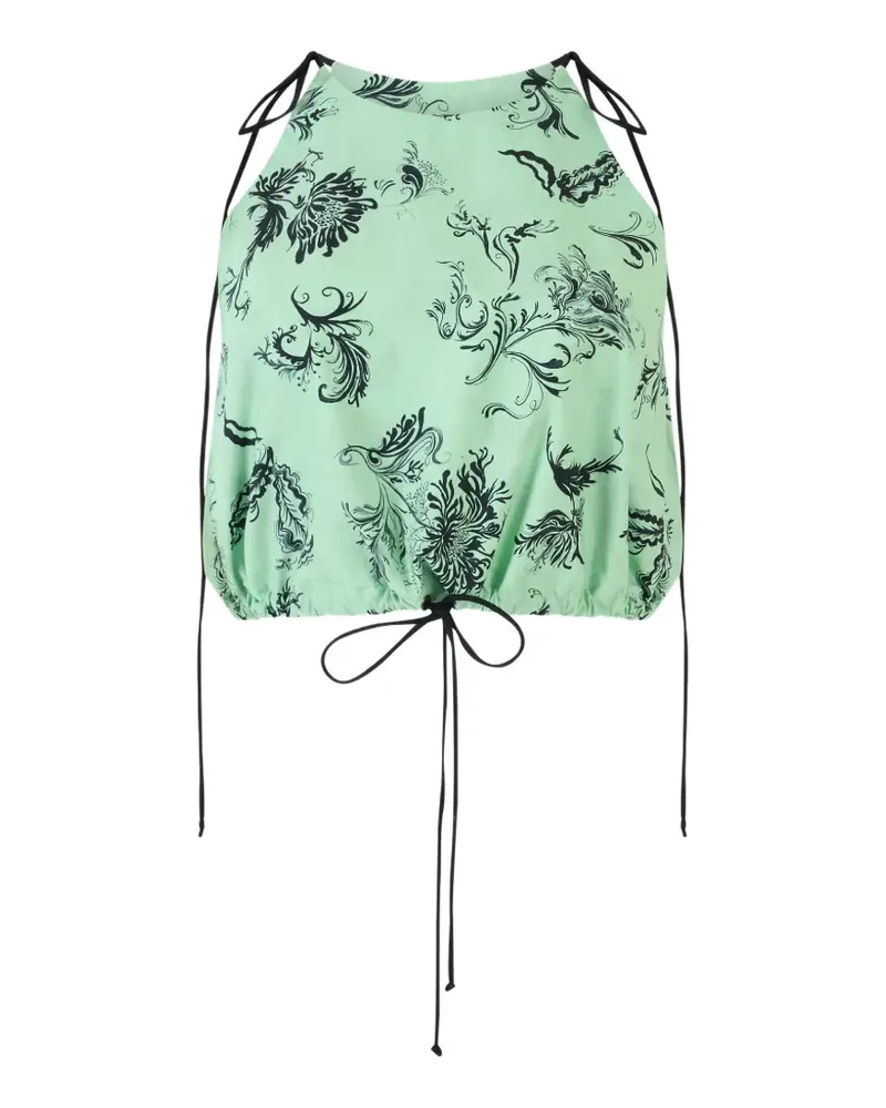 Rosie Assoulin Top mit Blumen-Print - Grün Grün