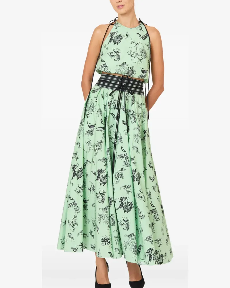 Rosie Assoulin Top mit Blumen-Print - Grün Grün