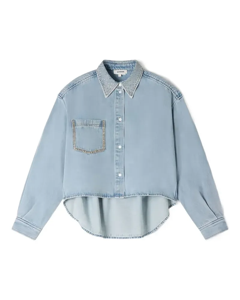 Sandro Asymmetrisches Hemd mit Strass - Blau Blau