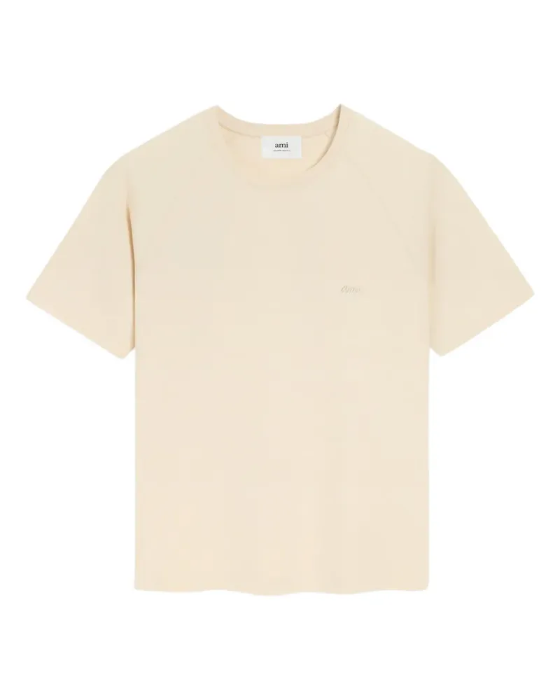 AMI Paris Besticktes T-Shirt mit Raglanärmeln - Nude Nude