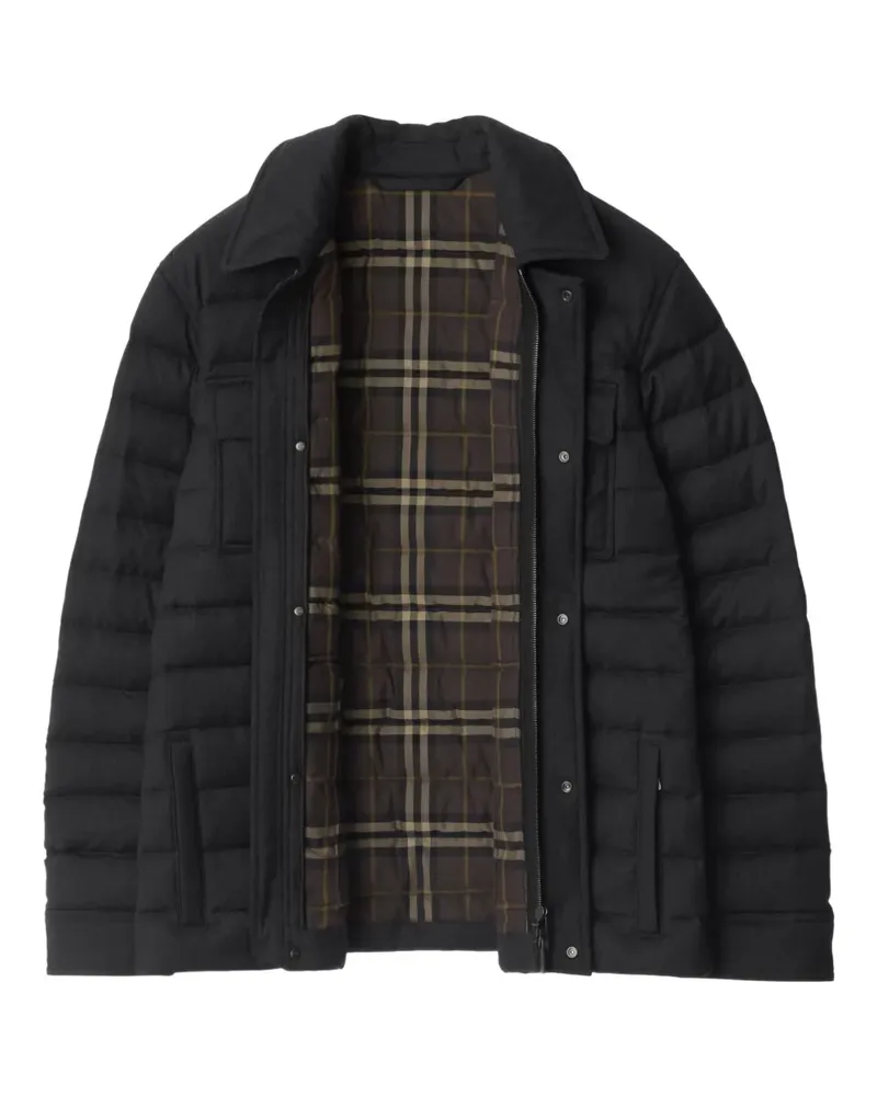 Burberry Wattierte Jacke mit Zwei-Wege-Reißverschluss - Schwarz Schwarz
