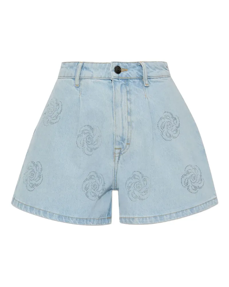 ROTATE Birger Christensen Bestickte Jeans-Shorts - Blau Blau