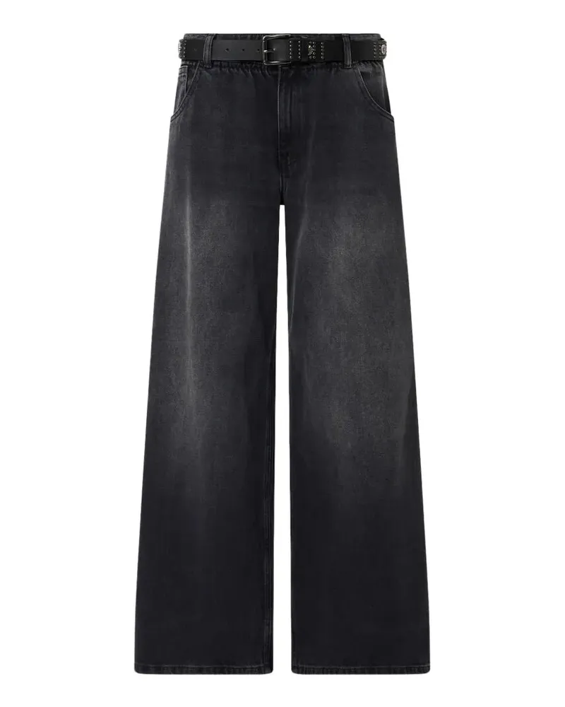 Liu Jo Wide-Leg-Jeans mit Gürtel - Schwarz Schwarz