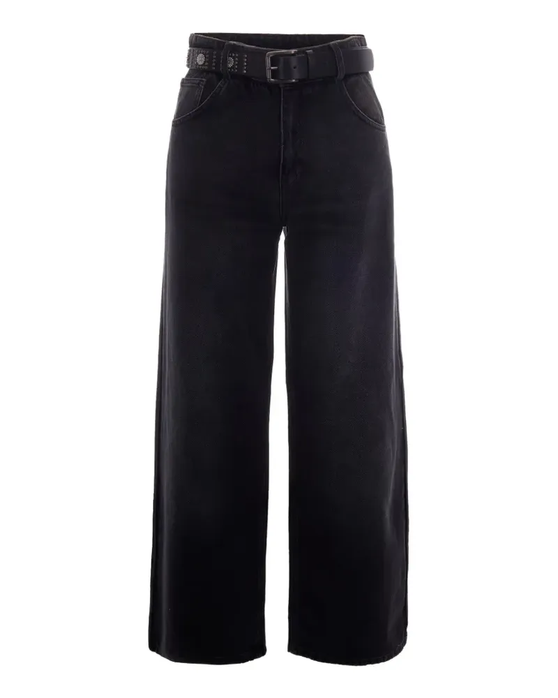 Liu Jo belted-waist wide-leg jeans - Schwarz Schwarz