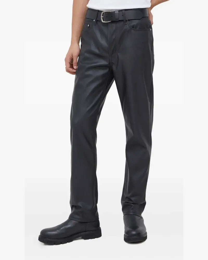Won Hundred pockets logo-patch leather trousers - Schwarz Schwarz