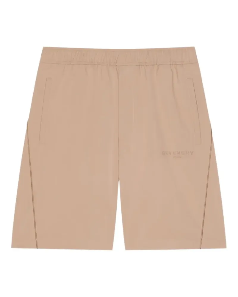 Givenchy logo-print elasticated shorts - Nude Nude