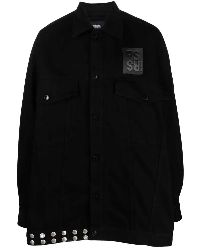 Raf Simons Jeansjacke mit Fransen - Schwarz Schwarz