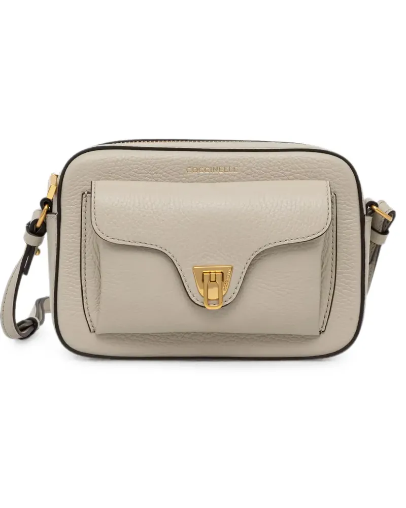 Coccinelle small Beat grained leather shoulder bag - Nude Nude