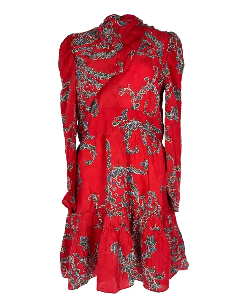 Sandro 2020s draped-neckline printed mini dress - Rot Rot