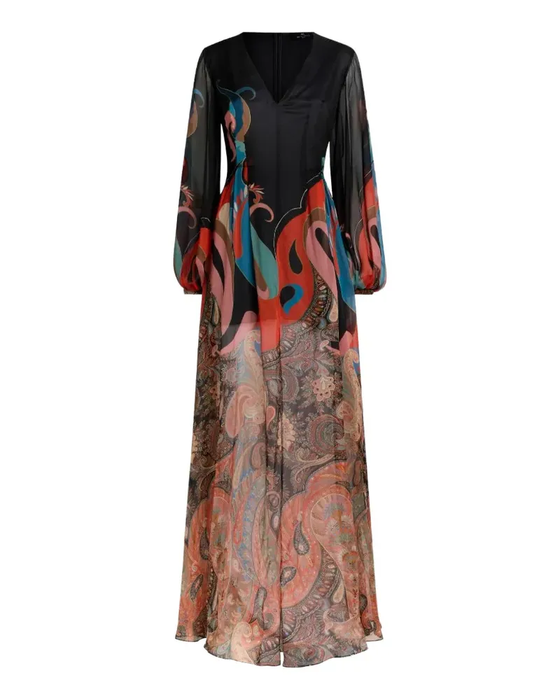 Etro paisley-print maxi dress - Schwarz Schwarz