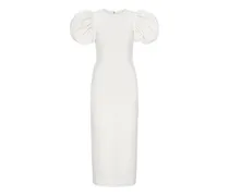 Puffy Jacquard-Midikleid - Nude
