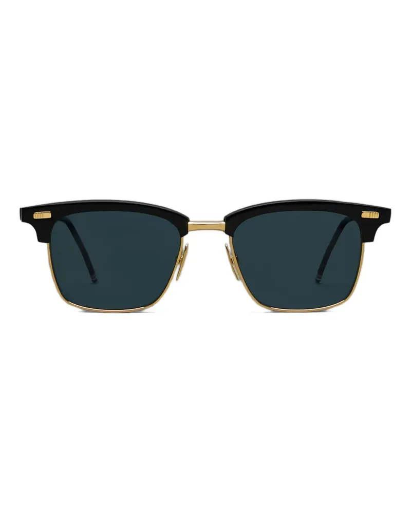 Thom Browne Sonnenbrille mit eckigem Gestell - Schwarz Schwarz