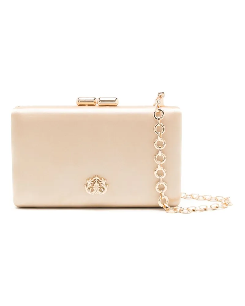ISLA Eva Clutch mit Logo-Schild - Nude Nude