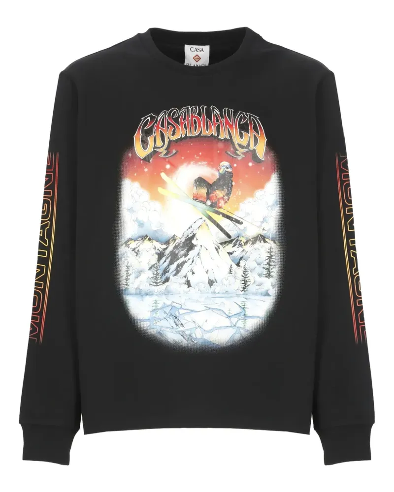 Casablanca Paris Langarmshirt mit Print - Schwarz Schwarz