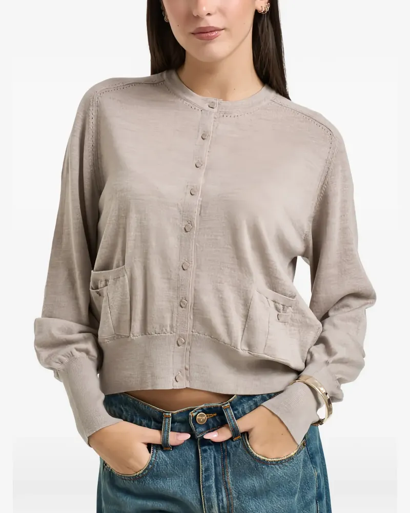 Liu Jo button-up pocket-detail cardigan - Nude Nude