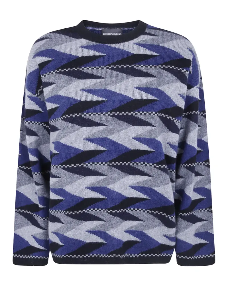 Emporio Armani Pullover mit geometrischem Muster - Blau Blau