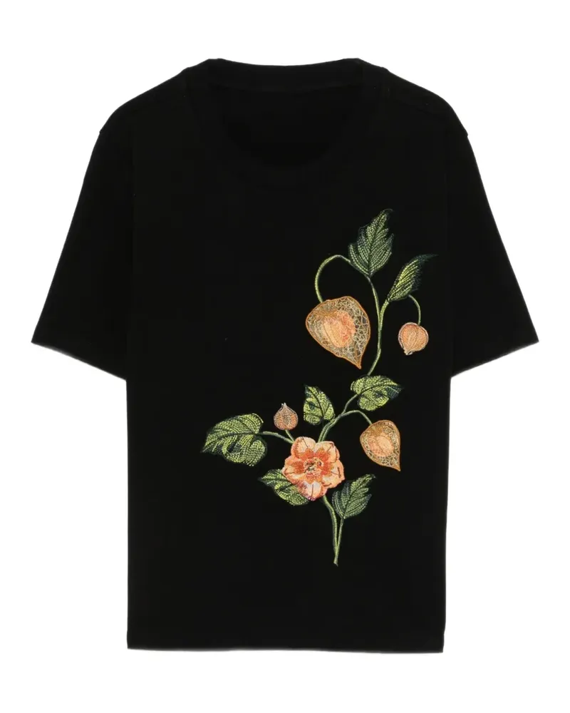 AGUA BENDITA Besticktes Sama Uchuva T-Shirt - Schwarz Schwarz