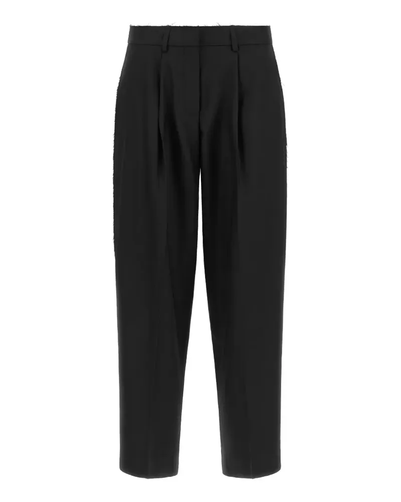 Gianluca Capannolo Nora pleated frayed trousers - Schwarz Schwarz