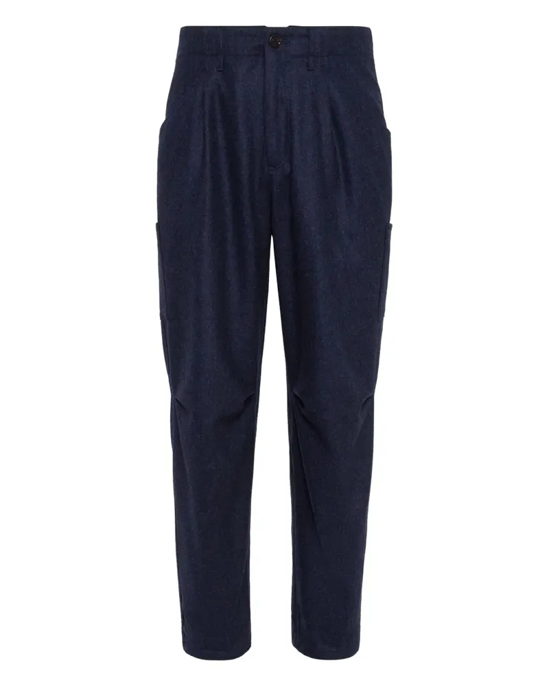Brunello Cucinelli Plissierte Tapered-Hose - Blau Blau