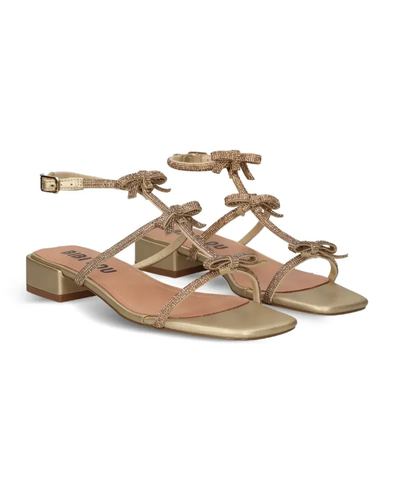 Bibi Lou Poline bow-detail sandals - Gold Gold
