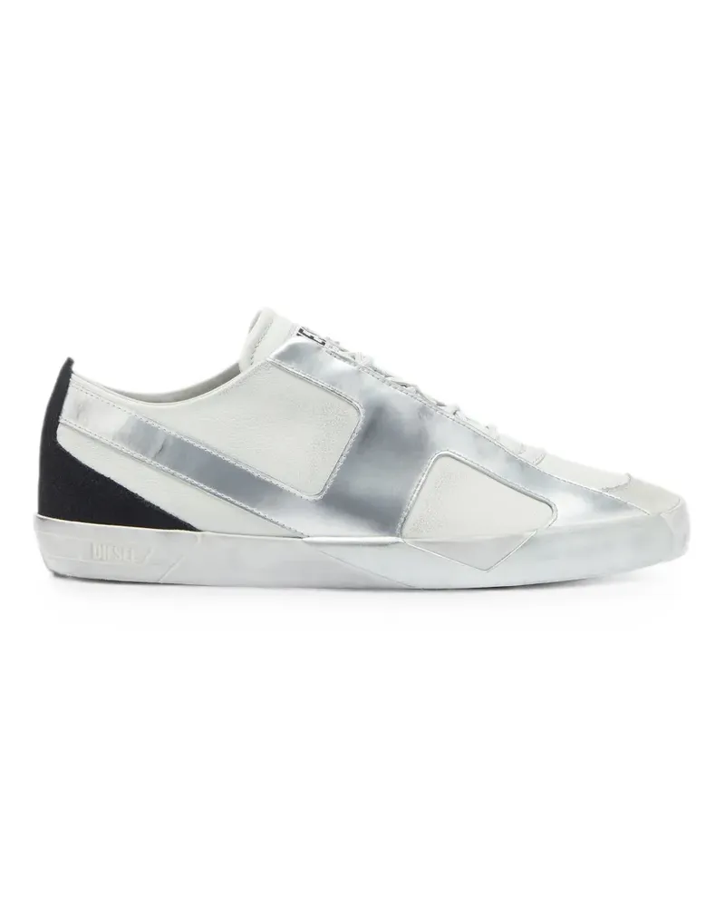 Diesel S-Slante-D leather low-top sneakers - Silber Silber