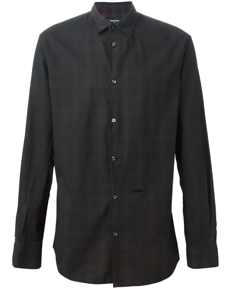 Dsquared2 Kariertes Hemd - Schwarz Schwarz