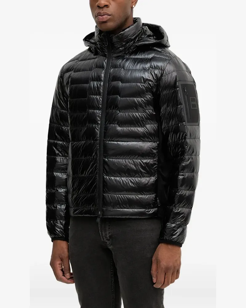 HUGO BOSS Gesteppte Kapuzenjacke - Schwarz Schwarz