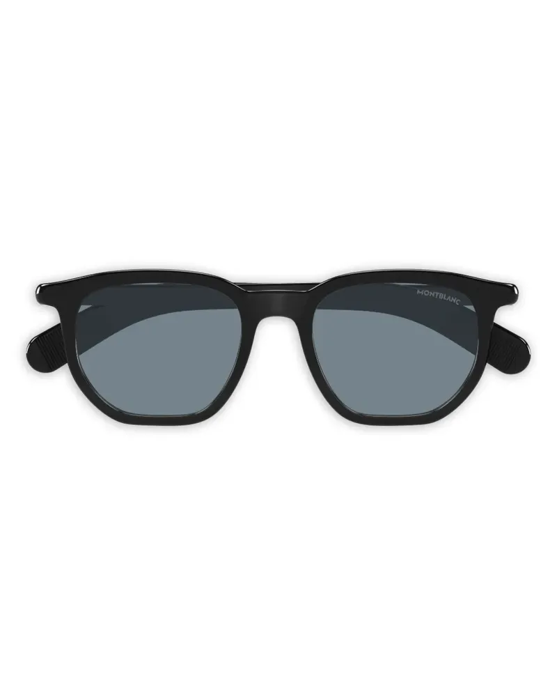 Montblanc Sonnenbrille mit rundem Gestell - Schwarz Schwarz