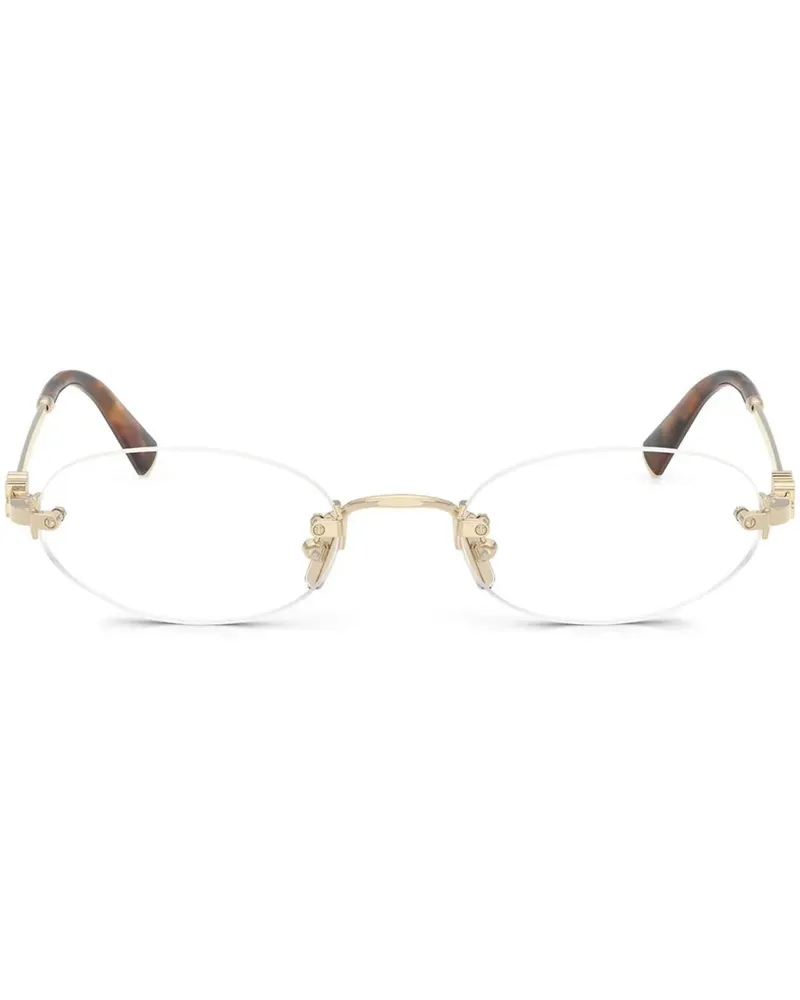 Miu Miu Brille mit ovalem Gestell - Gold Gold