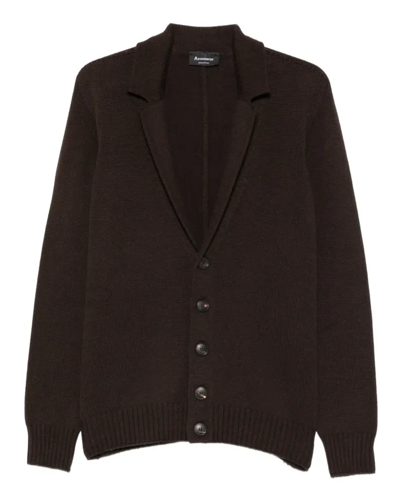 Arovescio Cardigan mit fallendem Revers - Braun Braun