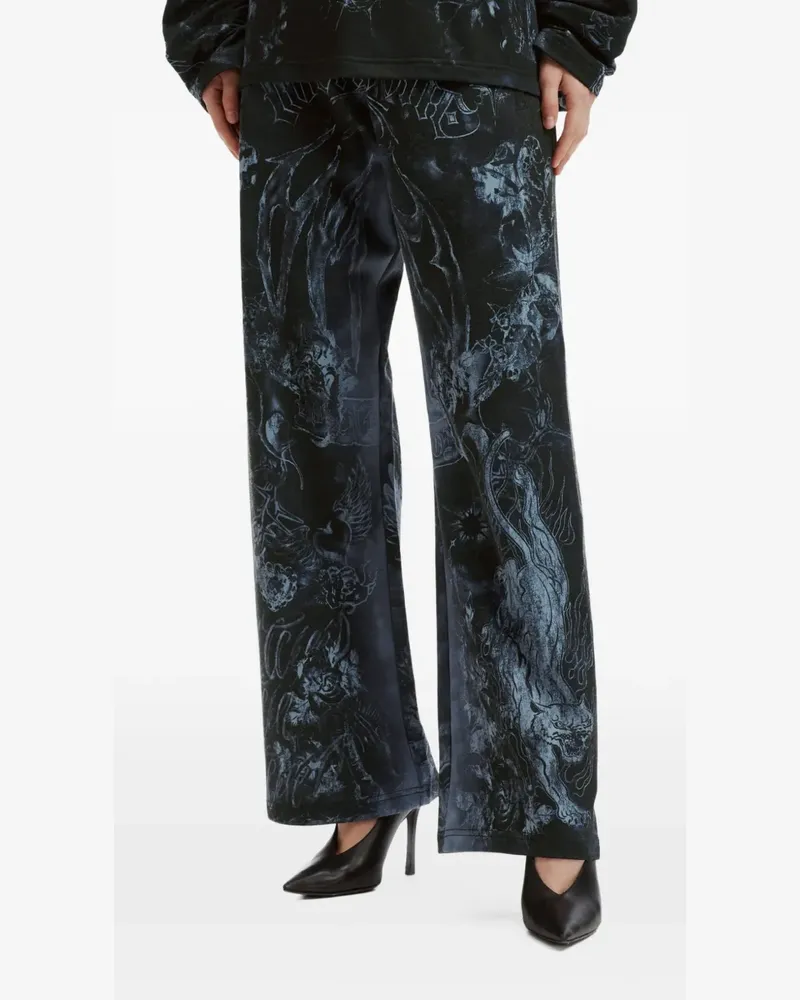 WE 11 DONE graphic-print track pants - Schwarz Schwarz