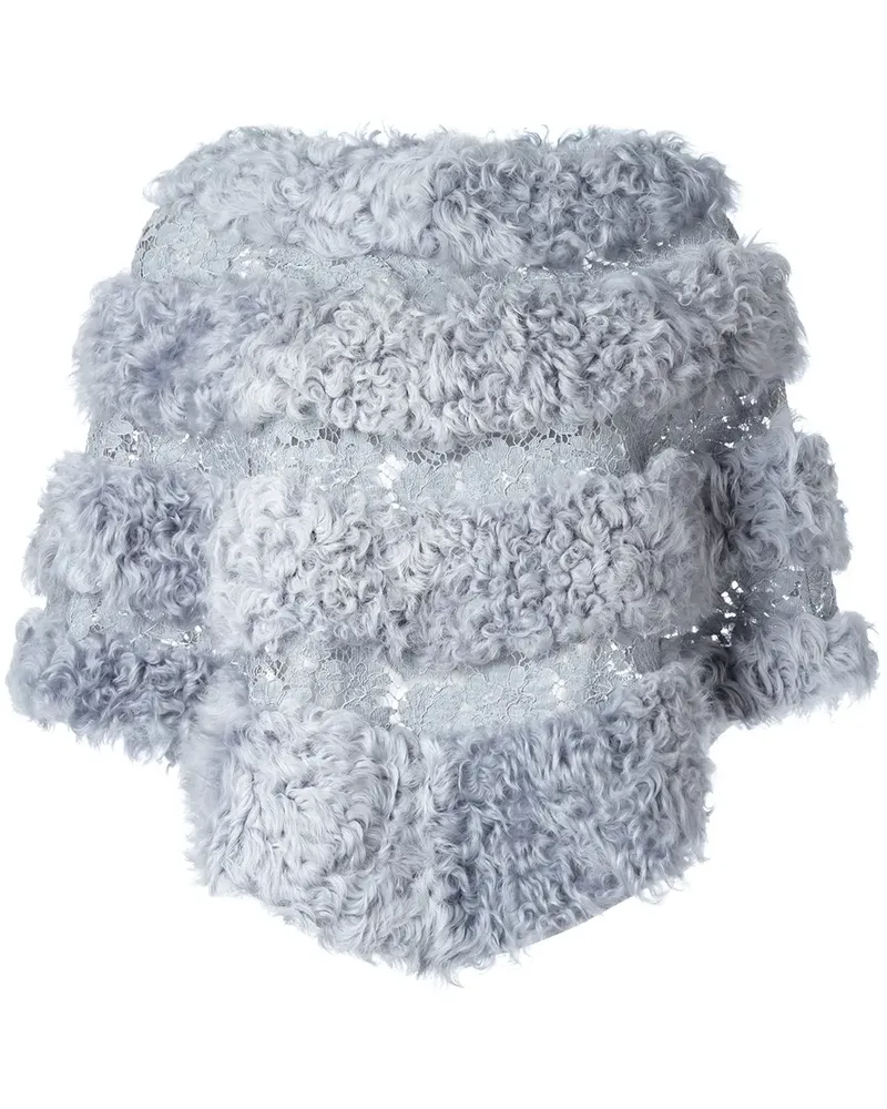 Valentino Garavani Cape mit Spitzeneinsätzen - Grau Grau