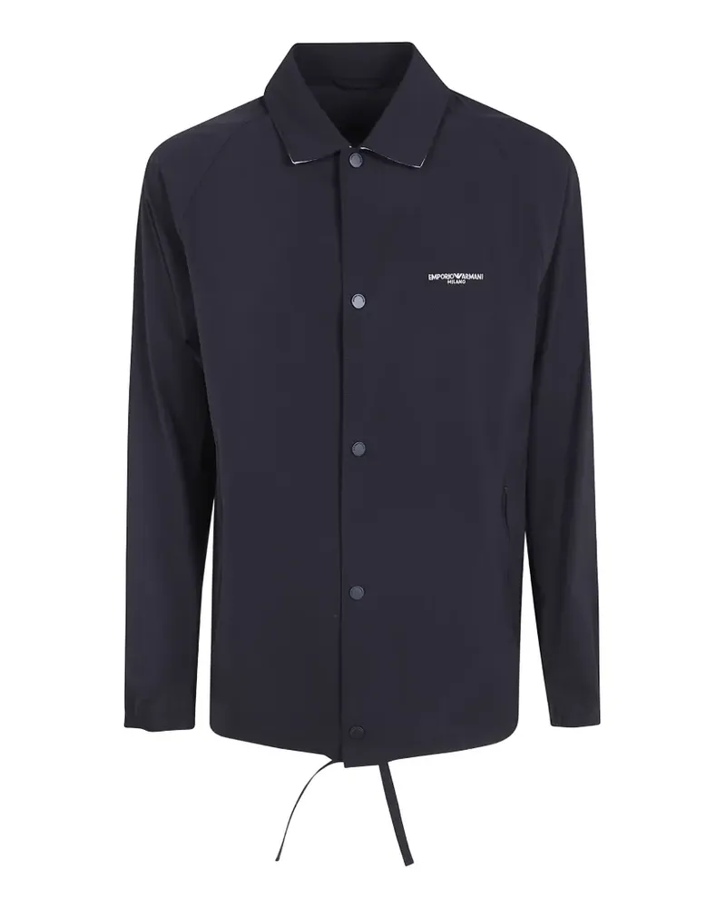 Emporio Armani logo-print lightweight jacket - Blau Blau