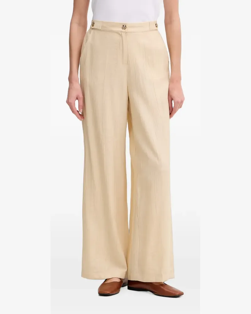 Gaudi button-detail crinkled-effect trousers - Nude Nude