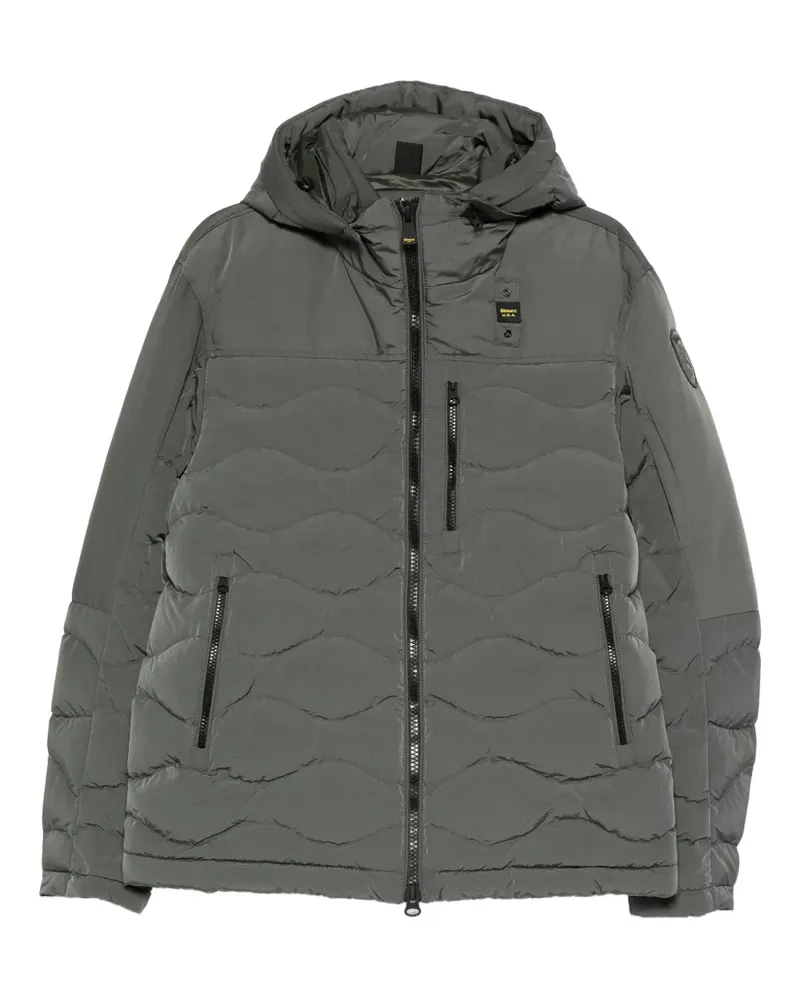 Blauer hooded quilted jacket - Grün Grün
