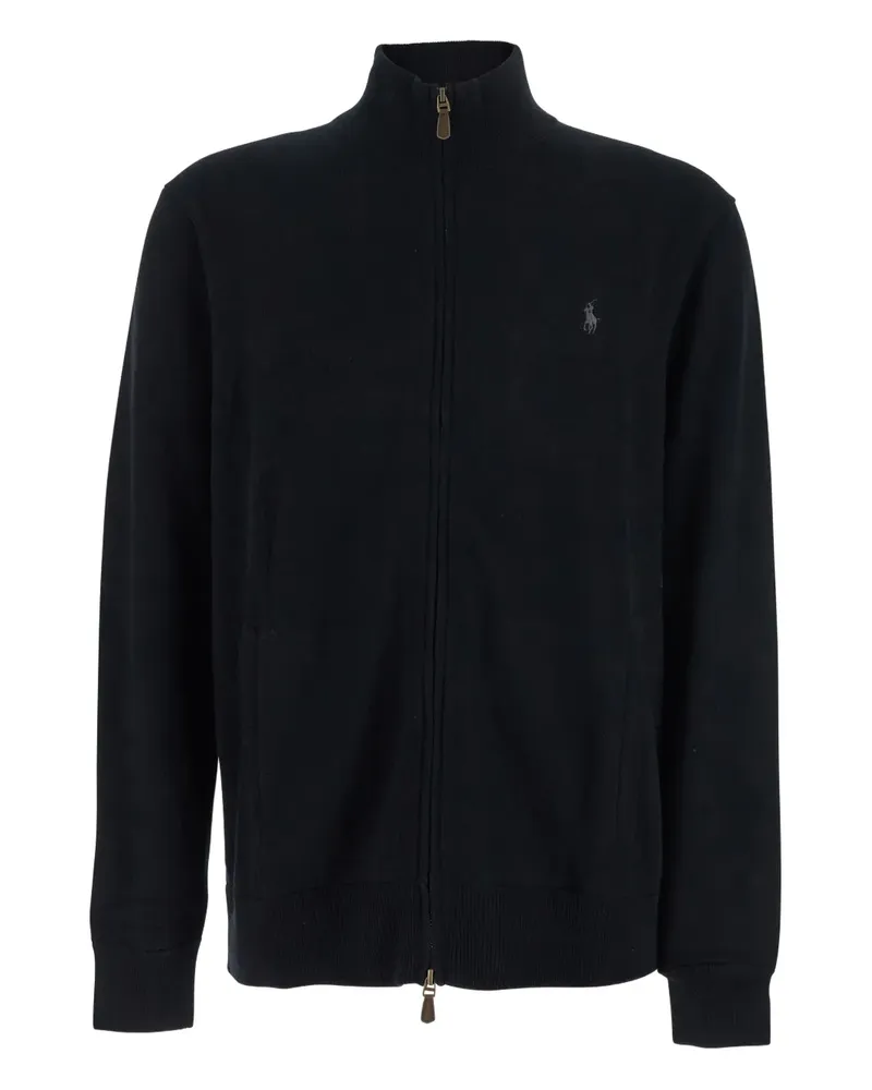 Ralph Lauren Bestickter Cardigan mit Rollkragen - Schwarz Schwarz