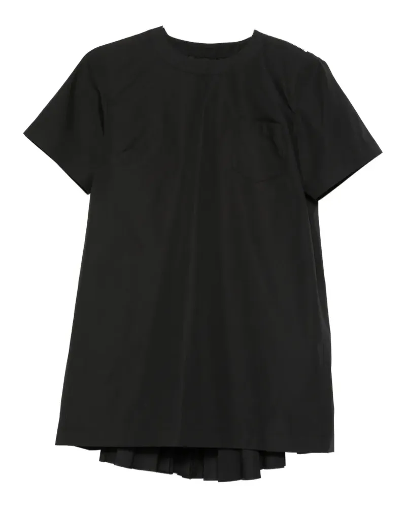 Sacai pleated-detail mini dress - Schwarz Schwarz