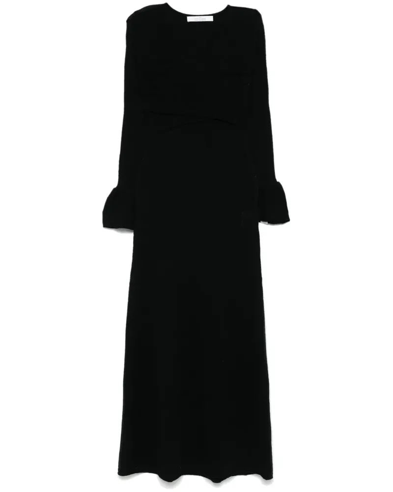 Rokh Maxikleid mit überkreuzten Details - Schwarz Schwarz