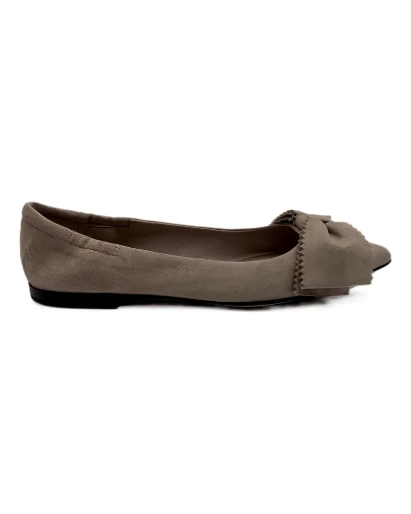 POMME D'OR Ingrid bow-detail pointed-toe pumps - Nude Nude