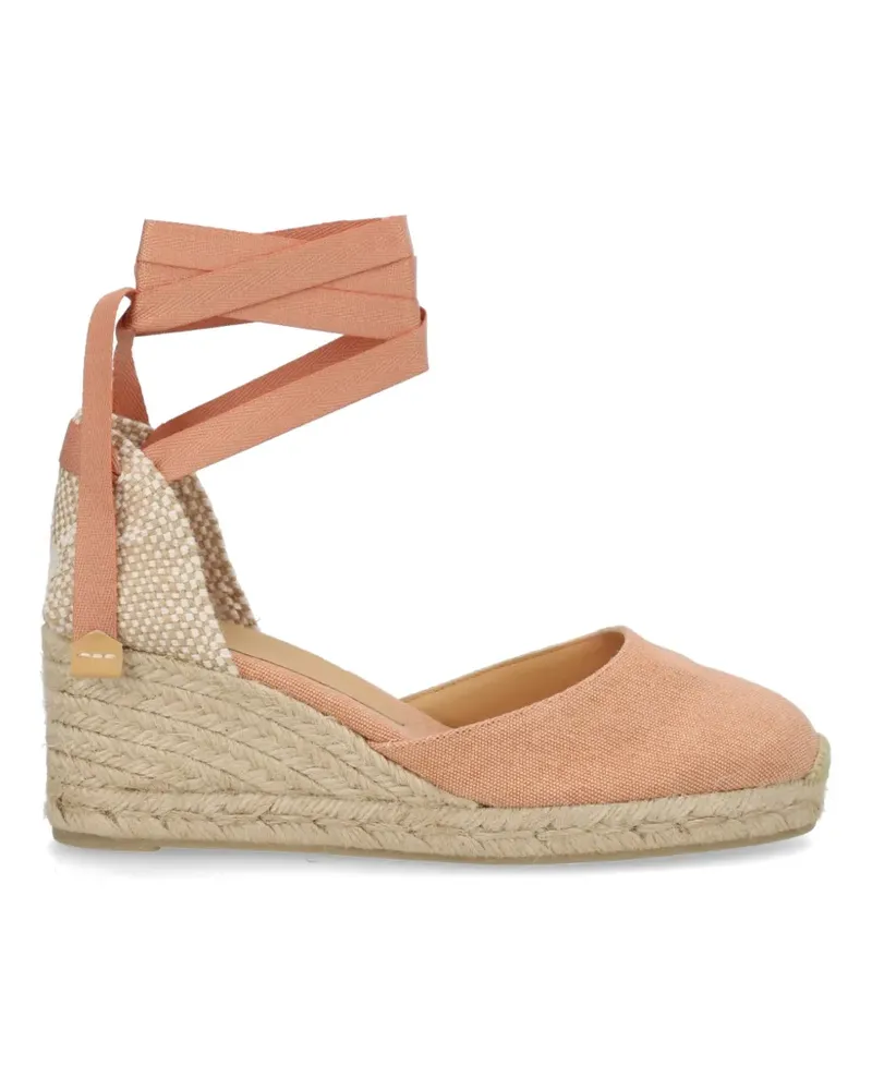 Castañer Carina tie-fastening wedge espadrilles - Orange Orange