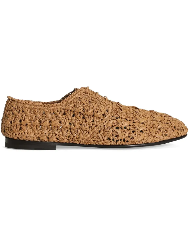 Dolce & Gabbana Derby-Schuhe aus gewebtem Raffiabast - Braun Braun
