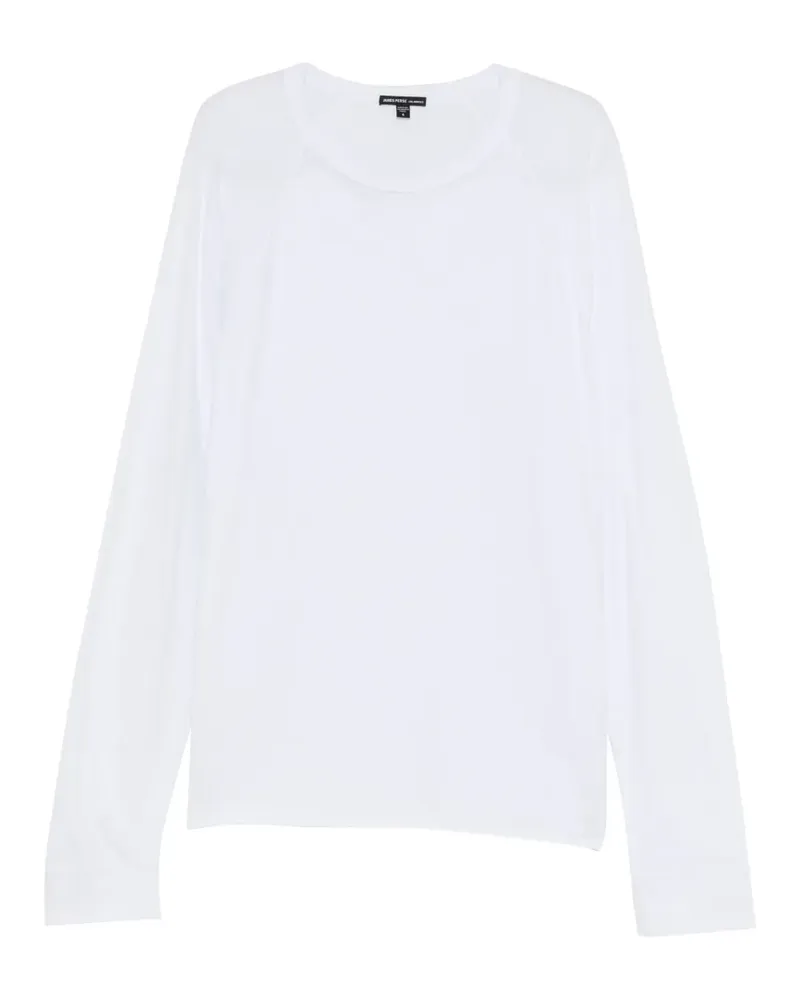 James Perse Gebürstetes Langarmshirt - Weiß Weiß