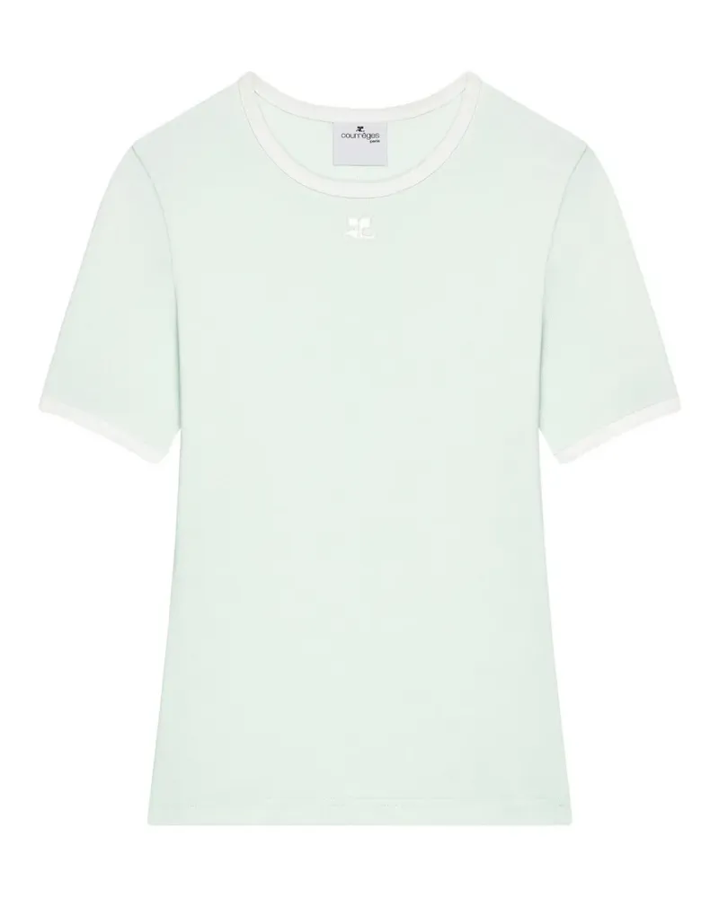 Courrèges Ringer Oberteil mit Logo - Blau Blau