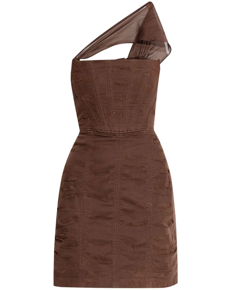 Dsquared2 Einschultriges Minikleid - Braun Braun