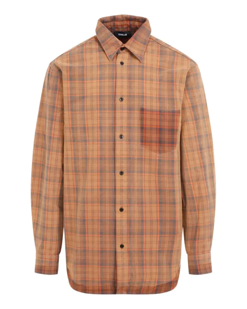 Egonlab Hemd mit Schottenkaromuster - Orange Orange