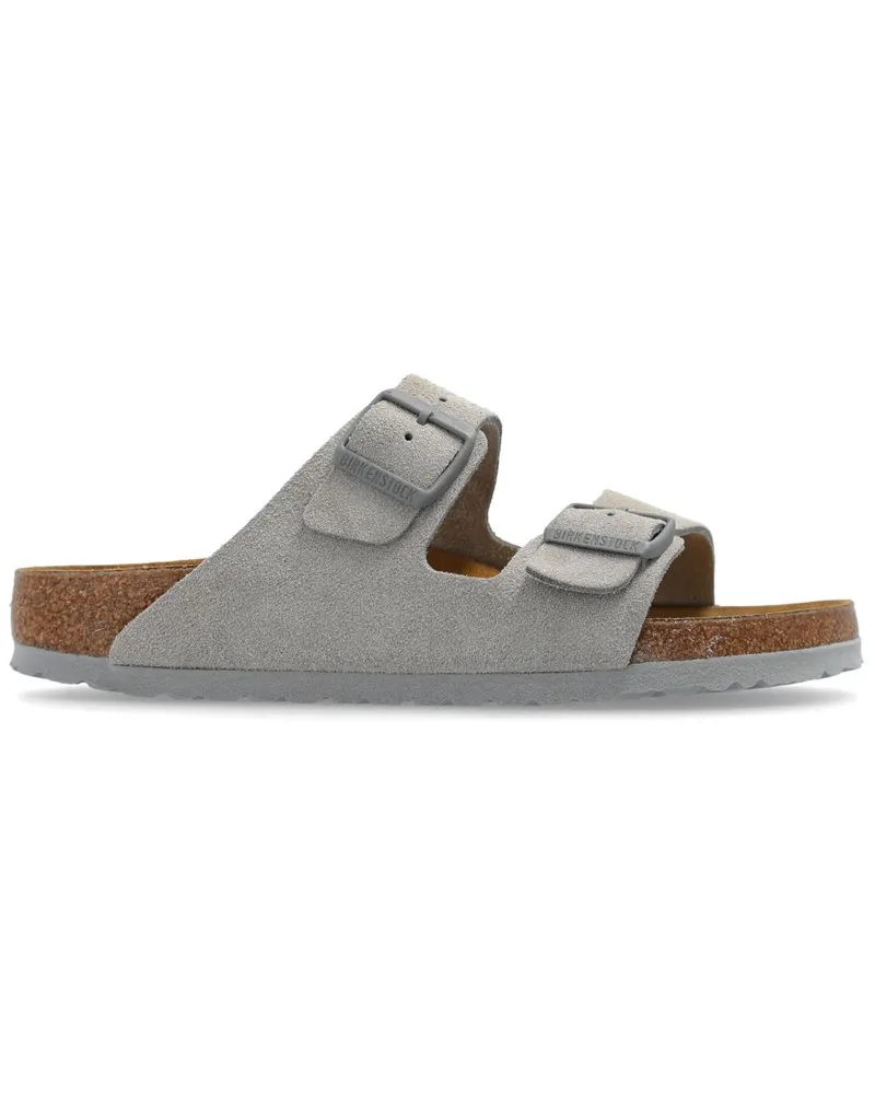 Birkenstock Arizona Pantoletten aus Wildleder - Grau Grau