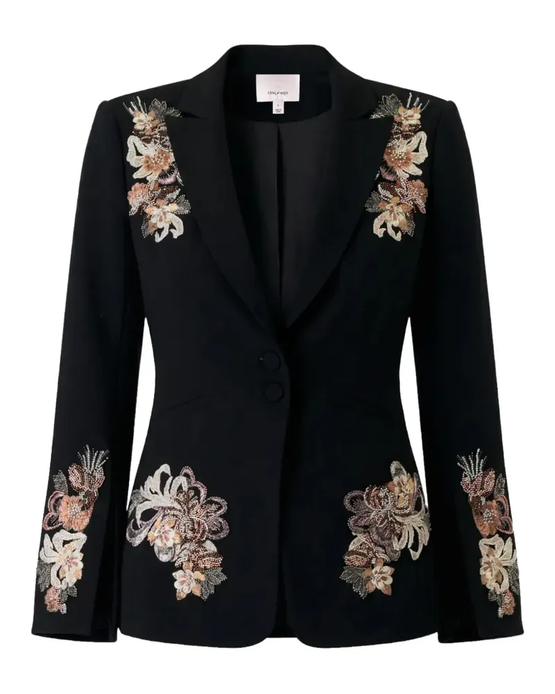 Cinq à Sept Blazer mit Blumenstickerei - Schwarz Schwarz