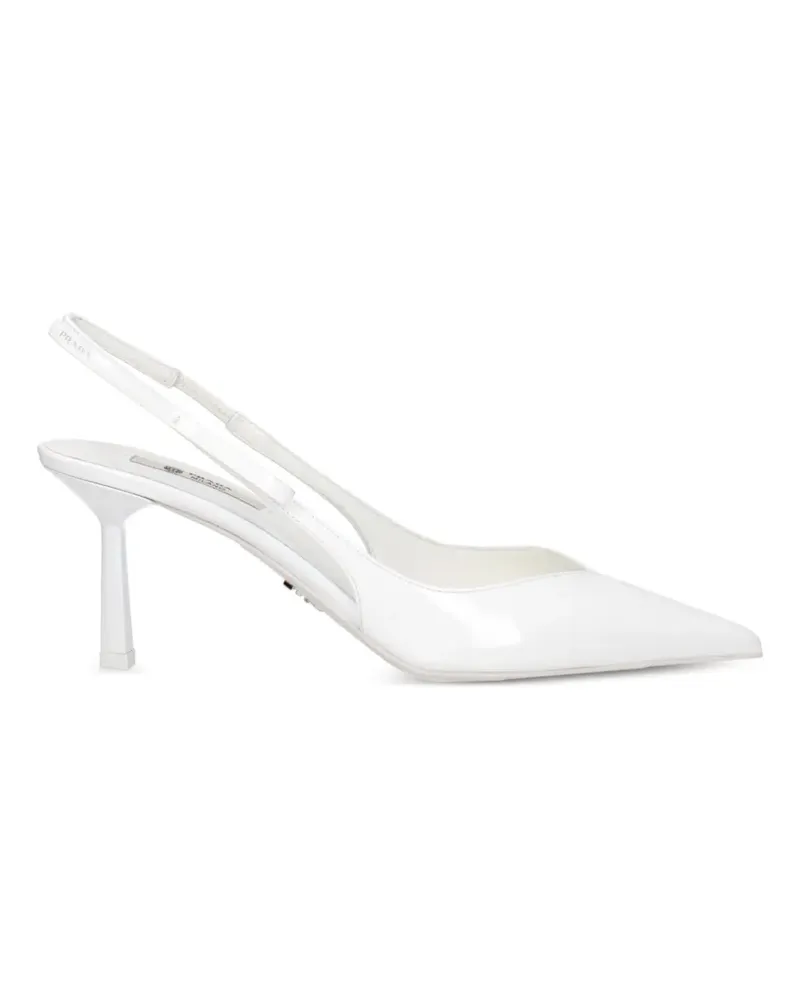 Prada Slingback-Pumps mit Schleife - Weiß Weiß